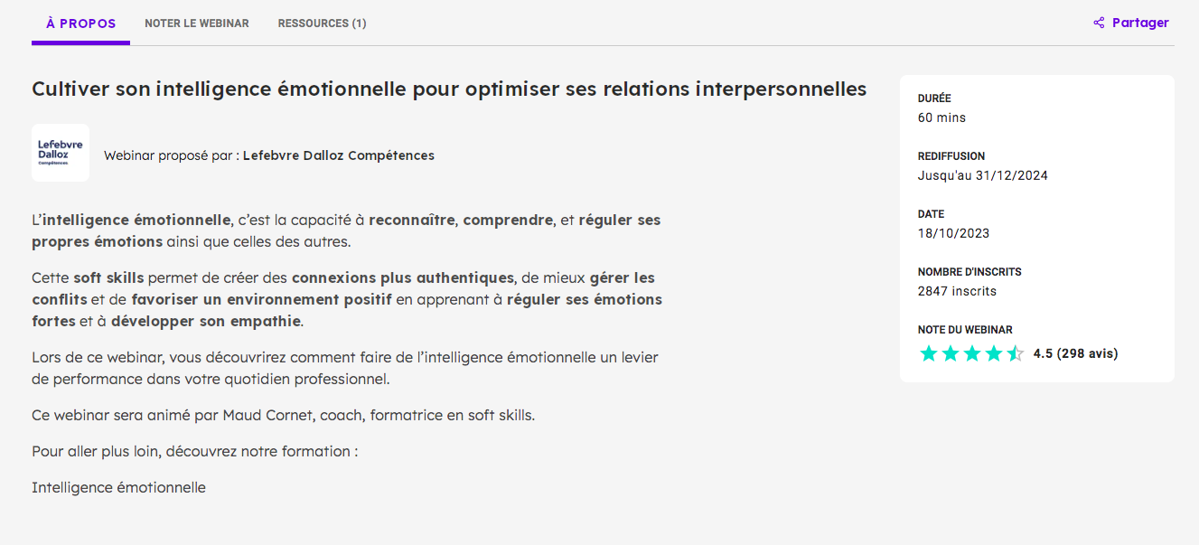 Webinaire Intelligence Émotionnelle